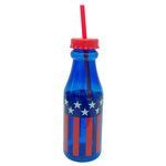 Patriotic Water Bottle with Straw