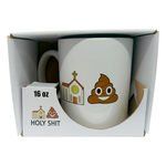 16 Oz Ceramic  Holy Shit Mug in White Gift Box