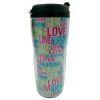 Breast Cancer Awareness Peace Love and Nursing Travel Mug
