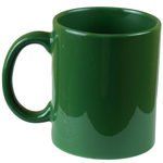 11 oz Dark Green Coated Solid Colored Mug