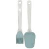 Silicone Spatula and Basting Brush with Plastic Handle Set of 2 in Assorted Colors