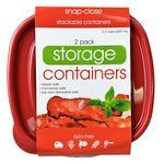 2 Pack Plastic Square Food Container