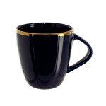 Cobalt Blue Ceramic Mug with Gold Rim