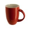 Red Ceramic Mug with Spoon Holder Handle