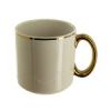 White Ceramic Mug with Gold Rim &amp; Handle