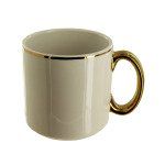 White Ceramic Mug with Gold Rim &amp; Handle