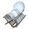 Bamboo Collapsible Folding Dish Rack Strainer