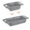 Sliding Colander with Handles in Dark Grey