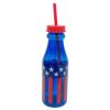 Patriotic Water Bottle with Straw