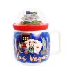 12 oz Ceramic Las Vegas Mug with Decorative Dome Lid