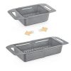 Sliding Colander with Handles in Dark Grey