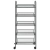 5-Tier Kitchen Trolley Gray 18.1"x10.2"x41.3" Iron