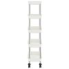5-Tier Kitchen Trolley White 16.5"x11.4"x50.4" Iron and ABS
