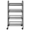 4-Tier Kitchen Trolley Black 18.1"x10.2"x33.5" Iron