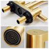 Bathroom Faucet 2 Handle 4 Inch Centerset Bathroom Sink Faucets 3 Hole with Pop Up Drain and Water Supply Lines, Brushed Gold