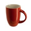 Red Ceramic Mug with Spoon Holder Handle