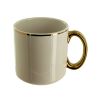 White Ceramic Mug with Gold Rim &amp; Handle