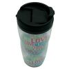 Breast Cancer Awareness Peace Love and Nursing Travel Mug