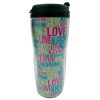 Breast Cancer Awareness Peace Love and Nursing Travel Mug