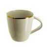 White Ceramic Mug with Gold Rim