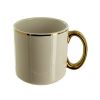 White Ceramic Mug with Gold Rim &amp; Handle