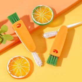 3 In 1 Bottle Cap Brush Milk Bottle Brush Cup Cover Cleaning Brush Portable Lunch Box Groove Cleaning Brush kitchen accessories (Color: )