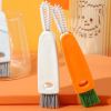 3 In 1 Bottle Cap Brush Milk Bottle Brush Cup Cover Cleaning Brush Portable Lunch Box Groove Cleaning Brush kitchen accessories