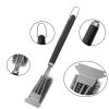 1pc Stainless Steel Grill Brushes For BBQ; Cleaning Brush With Scraper For Grill; Kitchen Accessories; Cleaning & Maintenance Tools